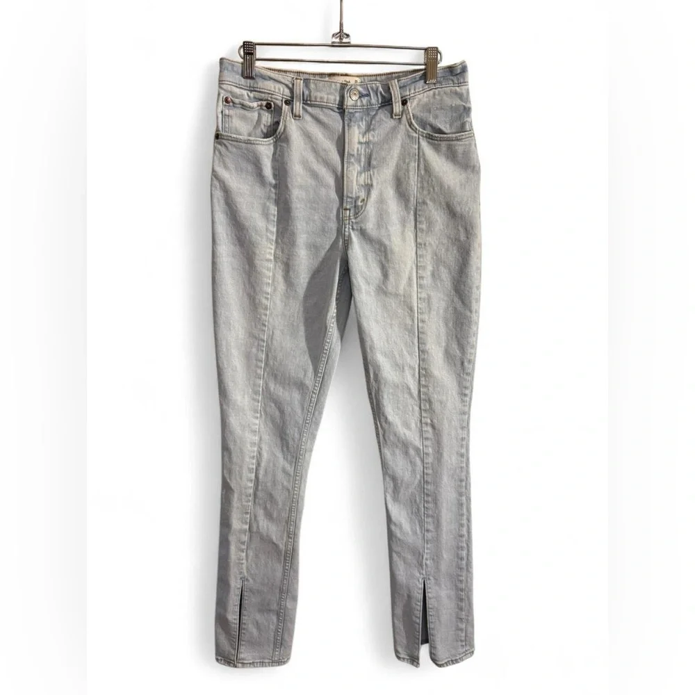 Abercrombie High Rise Skinny Seam Front Split Hem Jeans 29 8L
